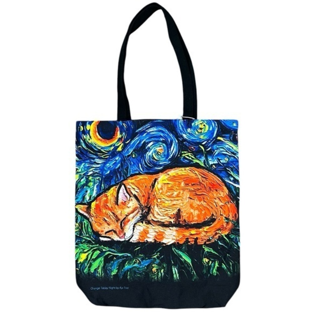 PETS - Aja Trier - 2/$35- ‘Starry Night - Cat’ Tote Bag. 15”x16”. NWT